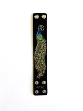 Load image into Gallery viewer, Hand-painted Peacock Leather Bracelet -SOLD