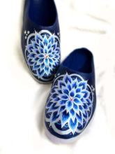 Load image into Gallery viewer, "Flower Mandala" Hand Painted Canvas Mules | Size 8