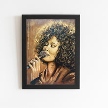 Load image into Gallery viewer, Golden Portrait Painting of Whitney Houston | 11" x 14" Acrylic on Canvas Panel | 2022 | Original Art