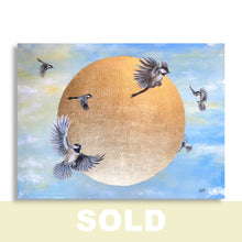 Load image into Gallery viewer, Black Capped Chickadees | 12&quot; x 16&quot; | 2024 | Original Art on Canvas | SOLD
