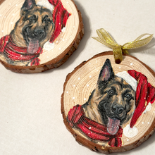 Load image into Gallery viewer, Custom HP Pet Portrait - Holiday Wood Ornament
