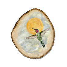 Load image into Gallery viewer, Hummingbird Soaring | Acrylic On Wood | 2024 -SOLD
