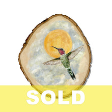 Load image into Gallery viewer, Hummingbird Soaring | Acrylic On Wood | 2024 -SOLD
