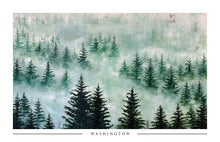 Load image into Gallery viewer, Washington State Landscape Postcard | Misty Forest 4 Print
