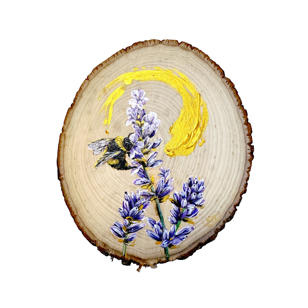 Bee and Lavender, Acrylic on Wood | 2023