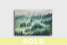 Load image into Gallery viewer, Misty Forest 3 | 24&quot; x 36&quot; | Oil &amp; Silver Leaf on Canvas | 2023 | Original Art | SOLD
