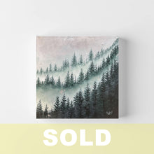 Load image into Gallery viewer, Mini Misty Forest 5 | 12" x 12" Oil &amp; SIlver Leaf on Canvas | 2022 | Original Art -SOLD
