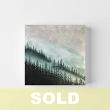 Load image into Gallery viewer, Mini Misty Forest 4 | 12&quot; x 12&quot; Oil &amp; SIlver Leaf on Canvas | 2022 | Original Art - SOLD
