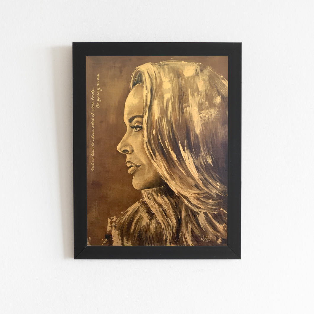 Golden Portrait Painting of Adele | 11