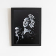 Load image into Gallery viewer, Portrait Painting of Billie Holiday | 11&quot; x 14&quot; Acrylic on Cactus Leather | 2022 | Original Art
