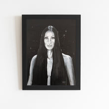 Load image into Gallery viewer, Portrait Painting of Cher | 11&#39; x 14&quot; Acrylic on Cactus Leather | Original Art
