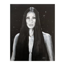 Load image into Gallery viewer, Portrait Painting of Cher | 11&#39; x 14&quot; Acrylic on Cactus Leather | Original Art
