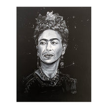 Load image into Gallery viewer, Portrait Painting of Frida Kahlo | 11&quot; x 14&quot; Acrylic on Cactus Leather | 2022 | Original Art | SOLD
