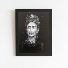 Load image into Gallery viewer, Portrait Painting of Frida Kahlo | 11&quot; x 14&quot; Acrylic on Cactus Leather | 2022 | Original Art | SOLD
