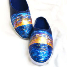 Load image into Gallery viewer, &quot;Golden Sunset&quot; Hand-painted on Canvas Shoes
