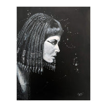 Load image into Gallery viewer, Portrait Painting of Elizabeth Taylor as Cleopatra | 11&#39; x 14&quot; Acrylic on Faux Leather | Original Art
