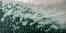 Load image into Gallery viewer, Misty Forest 1 | 24&quot; x 48&quot; | Oil &amp; Silver Leaf on Canvas | 2023 | Original Art
