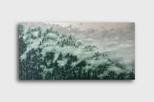 Load image into Gallery viewer, Misty Forest 1 | 24&quot; x 48&quot; | Oil &amp; Silver Leaf on Canvas | 2023 | Original Art
