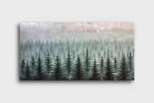 Load image into Gallery viewer, Misty Forest 2 | 24&quot; x 48&quot; | Oil &amp; Silver Leaf on Canvas | 2023 | Original Art
