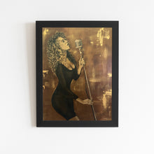 Load image into Gallery viewer, Golden Portrait Painting of Mariah Carey | 11&quot; x 14&quot; Acrylic on Canvas Panel | 2022 | Original Painting
