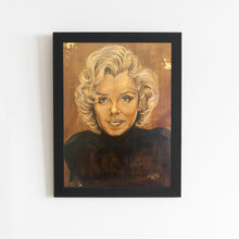 Load image into Gallery viewer, Golden Portrait Painting of Marilyn Monroe | 11&quot; x 14&quot; Acrylic on Canvas Panel | 2022 | Original Art
