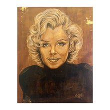 Load image into Gallery viewer, Golden Portrait Painting of Marilyn Monroe | 11&quot; x 14&quot; Acrylic on Canvas Panel | 2022 | Original Art
