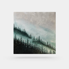 Load image into Gallery viewer, Mini Misty Forest 4 | 12&quot; x 12&quot; Oil &amp; SIlver Leaf on Canvas | 2022 | Original Art
