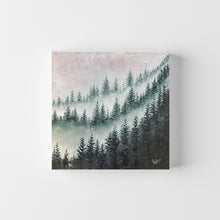 Load image into Gallery viewer, Mini Misty Forest 5 | 12&quot; x 12&quot; Oil &amp; SIlver Leaf on Canvas | 2022 | Original Art
