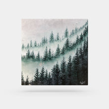 Load image into Gallery viewer, Mini Misty Forest 5 | 12&quot; x 12&quot; Oil &amp; SIlver Leaf on Canvas | 2022 | Original Art
