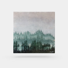 Load image into Gallery viewer, Mini Misty Forest 6 | 12&quot; x 12&quot; Oil &amp; Silver Leaf on Canvas | 2022 | Original Art
