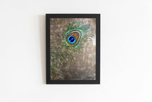 Load image into Gallery viewer, Peacock Feather Study, 11&quot; x 14&quot; Oil on Canvas | 2017
