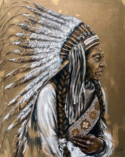 Load image into Gallery viewer, Chief Sitting Bull 16&quot; x 20&quot; Acrylic Portrait Painting on Canvas Panel | 2021
