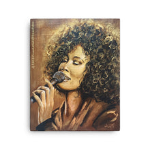 Load image into Gallery viewer, Golden Portrait Painting of Whitney Houston | 11&quot; x 14&quot; Acrylic on Canvas Panel | 2022 | Original Art
