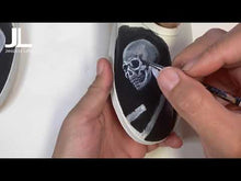 Load and play video in Gallery viewer, &quot;Roses &amp; Skullz&quot; Hand-painted on Canvas Mules | Size 7
