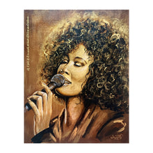 Load image into Gallery viewer, Golden Portrait Painting of Whitney Houston | 11&quot; x 14&quot; Acrylic on Canvas Panel | 2022 | Original Art
